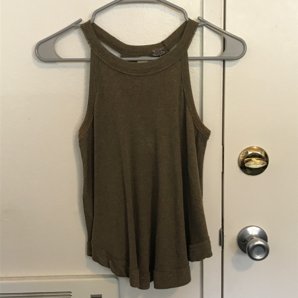 Free People Olive Knit Tank